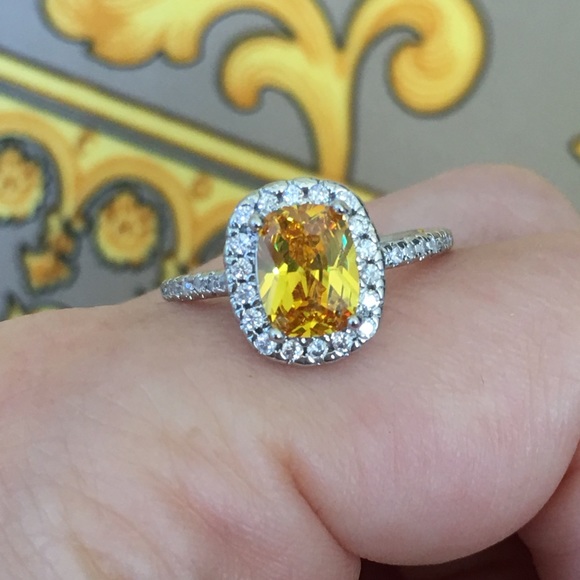 14k white gold halo engagement ring diamond bridal - Picture 2 of 8